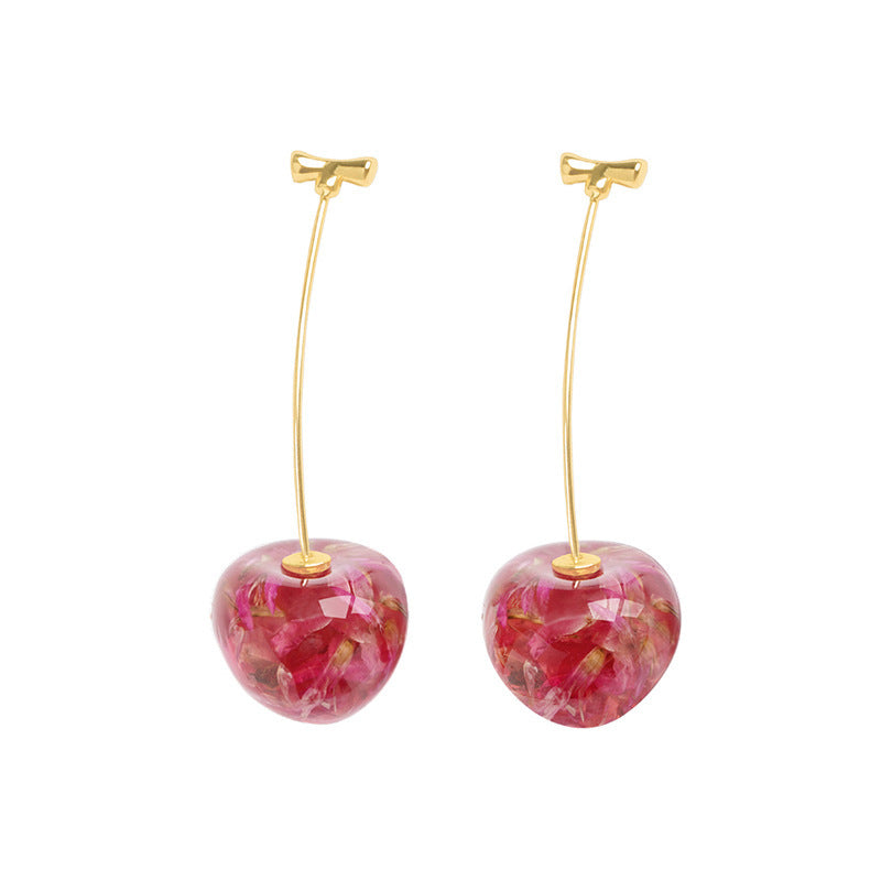 New Net Red Temperament Cherry Earrings