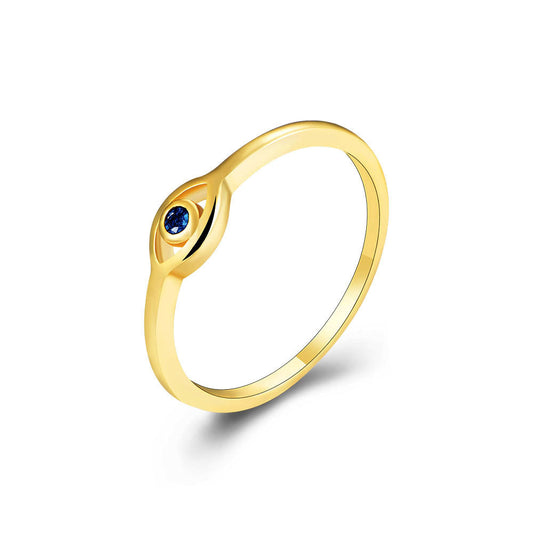 18K Gold Plated Sterling Silver Evil Eye Zircon Ring