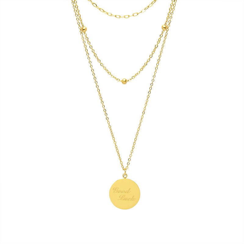 Exquisite Korean 18K Gold Titanium Steel Necklace