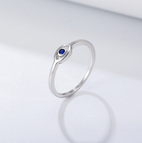 18K Gold Plated Sterling Silver Evil Eye Zircon Ring