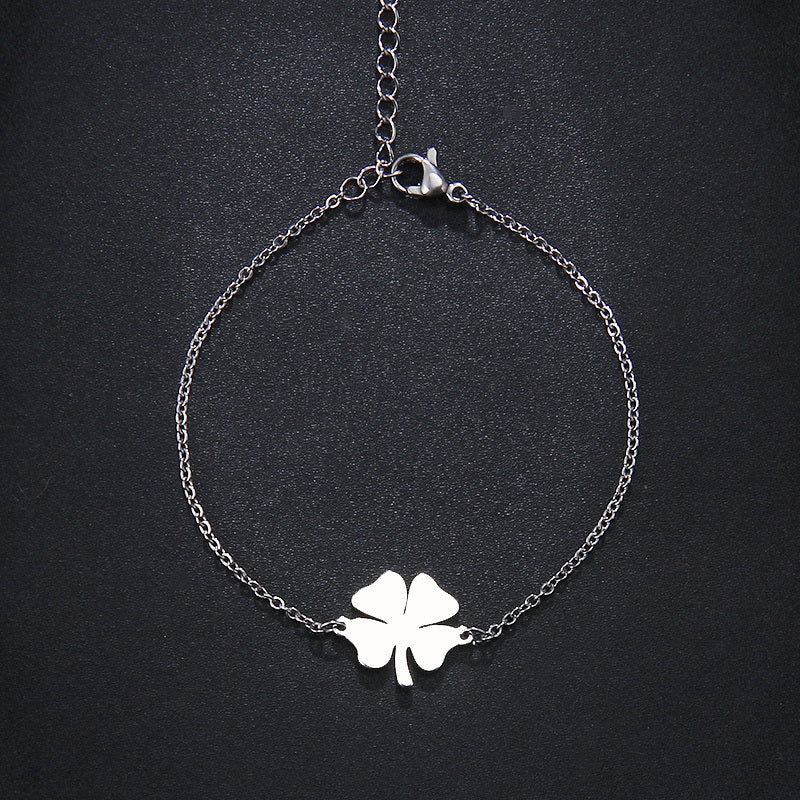 Four Leaf Clover Stainless Steel Bracelet