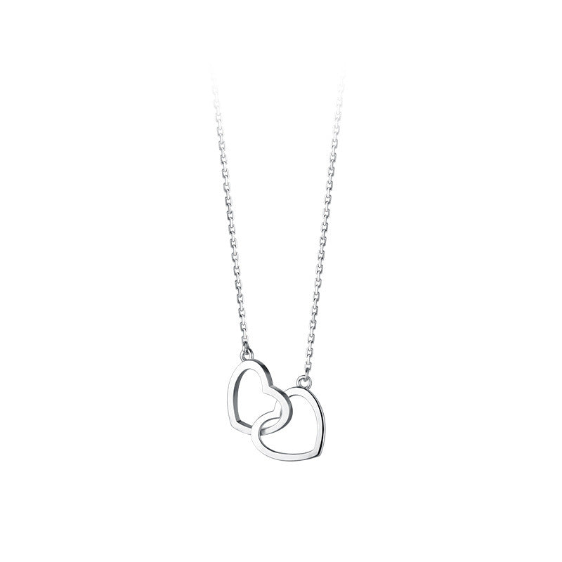 Double Heart Titanium Necklace – Elegant & Timeless