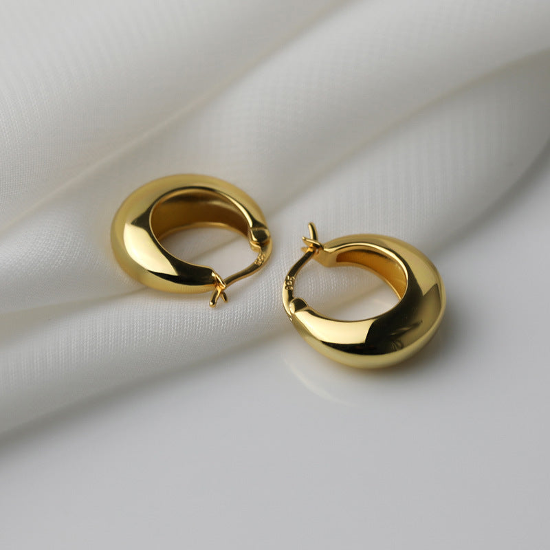 Temperament Simple High-grade Geometric Round Ring Earrings