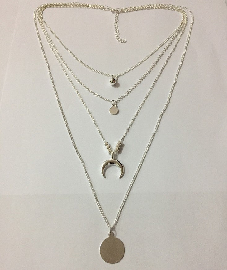 Multi-Layer Moon Disc Pendant